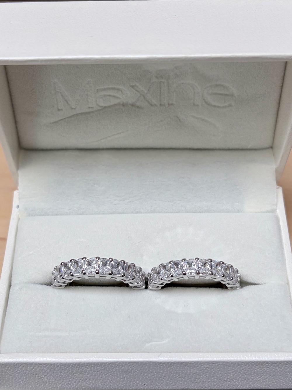 Maxine Sterling Silver and CZ Wedding Eternity Band Size 6